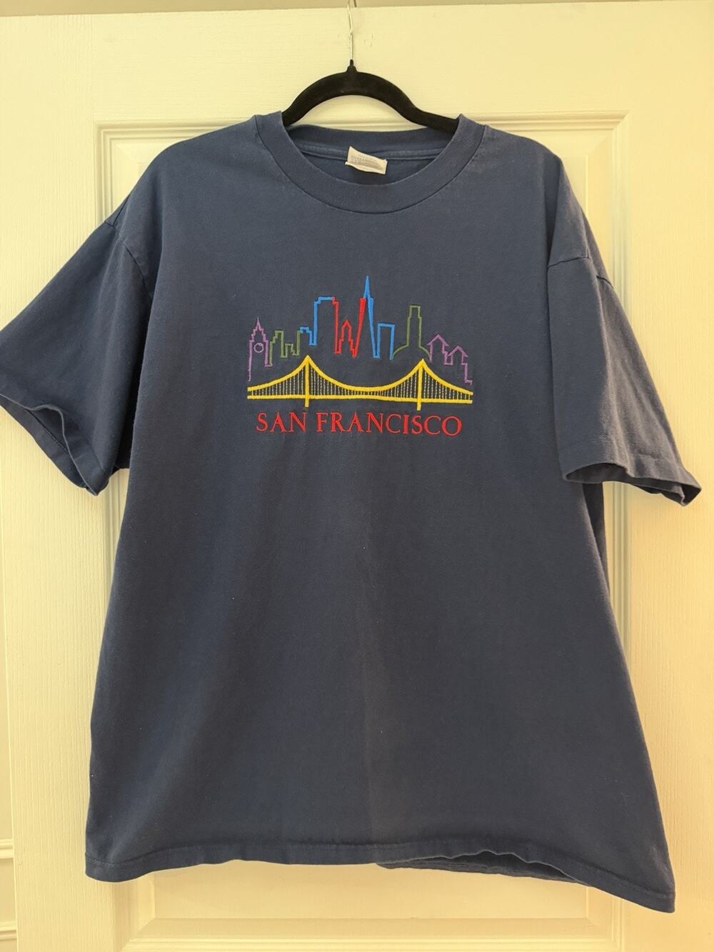 Vintage 90s San Francisco T Shirt XL Single Stitch Hanes Embroidered USA